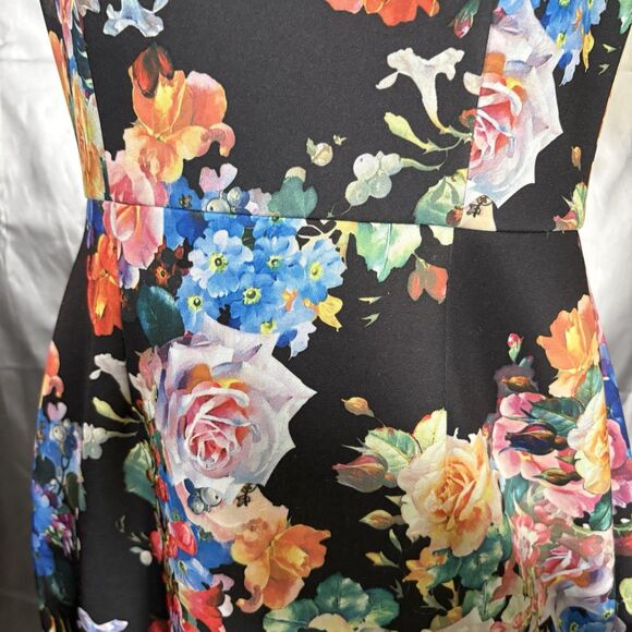 BETSEY JOHNSON FLORAL CAP SLEEVE SHEATH DRESS WOMENS SIZE 4 - Picture 13 of 16